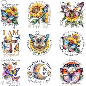 10 Sheets Jesus Iron On Decal Heat Transfers Patches for Clothing T-Shrits Jackets Faith Iron On Transfer Vinyl Sticker Design Washable Decoration Applique DIY Crafts
