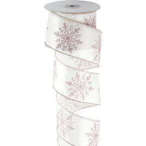 Navy Organza Snowflake Wired Ribbon 2.5" X 25 Yards Navy Blue Ribbon for Christmas Tree Decoration, Blue and White Christmas Ribbon for Garlands and Wreaths, Gift Wrapping, DIY Crafts in Kuwait