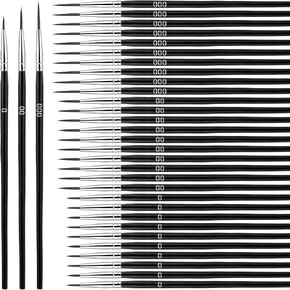 cobee 30 Pcs Detail Paint Brushes, Fine Tip Paint by Number Brushes with 3 Size #0#00#000, Micro Paint Brushes for Model Crafts Acrylic Miniature Painting(Colour Mixture)