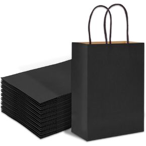 Whaline 24Pcs Sage Green Kraft Paper Bags Party Favors Gift Bags with Handles Grocery Shopping Treat Bags Goodies Candy Bags for DIY Art Craft Baby Shower Wedding Birthday Party Decorations