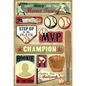 Karen Foster Design Acid and Lignin Free Scrapbooking Sticker Sheet, Root for The Home Team
