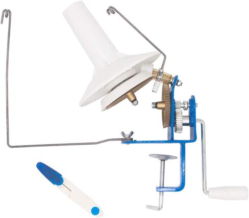 (High Speed) LAMXD Large Capacity Yarn Winder 10-Ounce, Hand Operated Jumbo Metal Yarn Ball Winder, Large Yarn Ball Winder with Thread Cutter Scissors, Blue and White in Kuwait