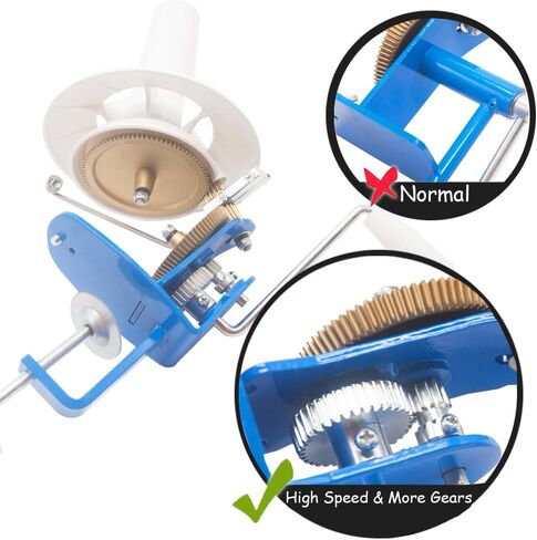 (High Speed) LAMXD Large Capacity Yarn Winder 10-Ounce, Hand Operated Jumbo Metal Yarn Ball Winder, Large Yarn Ball Winder with Thread Cutter Scissors, Blue and White in Kuwait