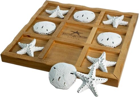 لعبة Starfish Tic Tac Tak Toe - 9 "× 9" - لعبة شاطئ Tic Tac Toe - لوحة طاولة القهوة الساحلية - Tic Tac Toe Decor - Games Beach Hous in Kuwait