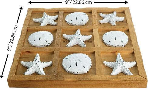 لعبة Starfish Tic Tac Tak Toe - 9 "× 9" - لعبة شاطئ Tic Tac Toe - لوحة طاولة القهوة الساحلية - Tic Tac Toe Decor - Games Beach Hous in Kuwait