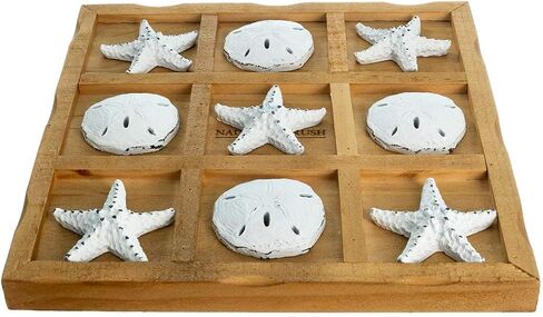 لعبة Starfish Tic Tac Tak Toe - 9 "× 9" - لعبة شاطئ Tic Tac Toe - لوحة طاولة القهوة الساحلية - Tic Tac Toe Decor - Games Beach Hous in Kuwait