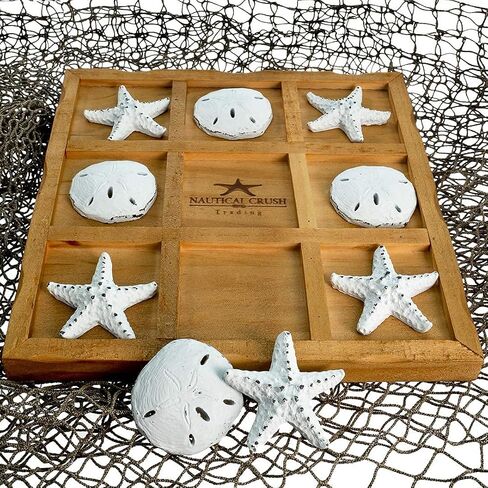 لعبة Starfish Tic Tac Tak Toe - 9 "× 9" - لعبة شاطئ Tic Tac Toe - لوحة طاولة القهوة الساحلية - Tic Tac Toe Decor - Games Beach Hous in Kuwait