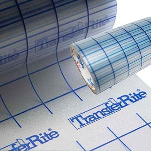 شريط نقل الورق فينيل لفة 12 "× 50 قدم واضحة مع شبكة محاذاة زرقاء ، شريط تطبيق مثالي ل Cricut Cameo Silhouette Oracal oracal لعلامات ملصقات الحرف الشارات in Saudi Arabia
