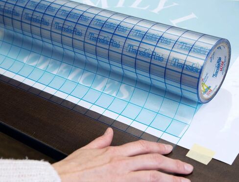 شريط نقل الورق فينيل لفة 12 "× 50 قدم واضحة مع شبكة محاذاة زرقاء ، شريط تطبيق مثالي ل Cricut Cameo Silhouette Oracal oracal لعلامات ملصقات الحرف الشارات in Saudi Arabia