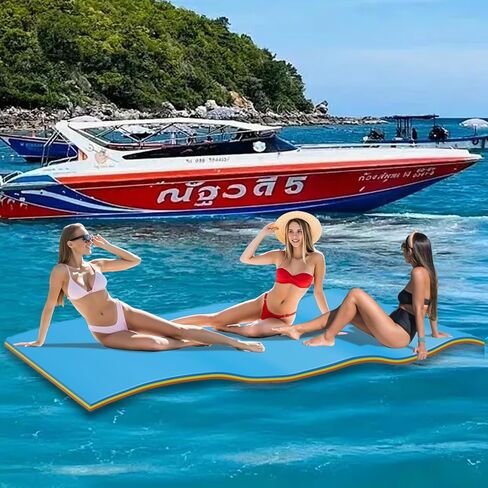 6'/9'/12' Floating Water Mat, Foam Water Floating Pad, Tear-Resistant XPE Foam, Lily Pad for Water Recreation Pool, Beach, Ocean, Lake, Suitable for Multiple Users in Saudi Arabia