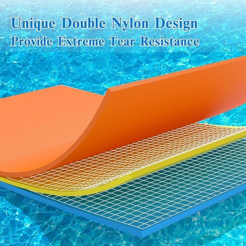 6'/9'/12' Floating Water Mat, Foam Water Floating Pad, Tear-Resistant XPE Foam, Lily Pad for Water Recreation Pool, Beach, Ocean, Lake, Suitable for Multiple Users in Saudi Arabia