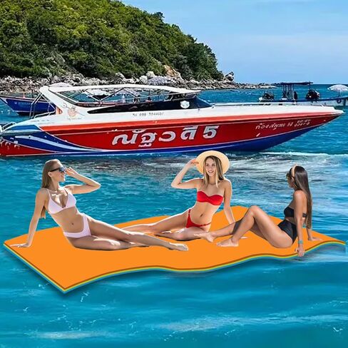 6'/9'/12' Floating Water Mat, Foam Water Floating Pad, Tear-Resistant XPE Foam, Lily Pad for Water Recreation Pool, Beach, Ocean, Lake, Suitable for Multiple Users in Saudi Arabia