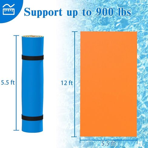6'/9'/12' Floating Water Mat, Foam Water Floating Pad, Tear-Resistant XPE Foam, Lily Pad for Water Recreation Pool, Beach, Ocean, Lake, Suitable for Multiple Users in Saudi Arabia