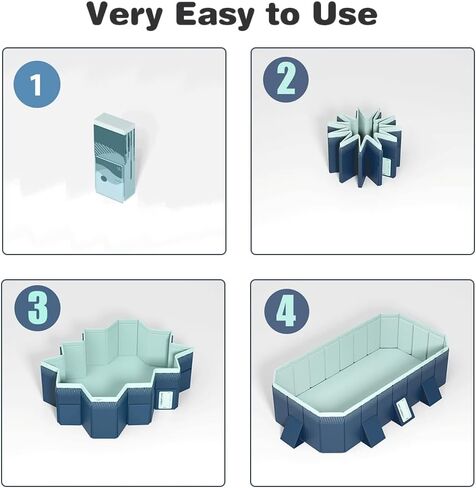 YYW Foldable Swimming Pool, Oversized Family Kiddie Pool for Kids and Adults Inflatable-Free Family Pool for Indoor, Outdoor, Garden, Backyard, Summer Water Party in Saudi Arabia