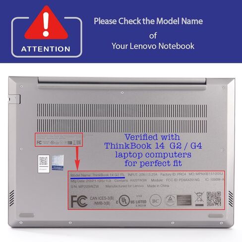 حالة McOver متوافقة فقط مع 2021 ~ 2023 14 "Lenovo Thinkbook 14 G2 / G3 / G4 / G5 Series PC (لا تعمل مع نماذج Lenovo الأخرى) - Black in Kuwait