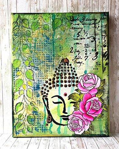 stencles buddha القابلة لإعادة الاستخدام للطلاء على الخشب والقطن والورق والضرب والطابق والجدار والبلاط - بوذا - 6 × 6 بوصات - فنية وحرف ديي للديكور المنزلي - الاستنسل البوذي in Kuwait