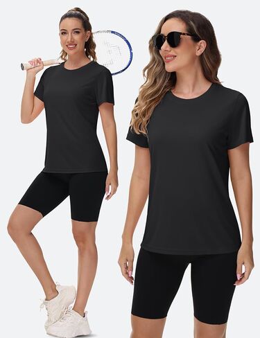 TACVASEN Women's Short Sleeve Shirts Sun Protection T-Shrit UPF 50+ Quick Dry Outdoor Yoga Running Gym Workout Tops in Saudi Arabia