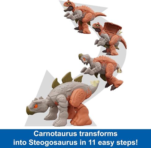 Mattel Jurassic World Fierce Changers 2-in-1 Dinosaur Action Figure, Double Danger Toy Transforms from Baryonyx to Parasoralophous in 11 Steps in Kuwait