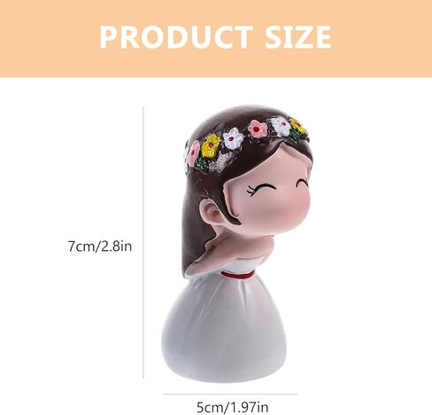 SEWACC 1 Pair Miniture Decoration Mini Doll Wedding Decoration Couple Cute Ornaments for Wedding Figurines Cake Topper Wedding Figures for Cake Baby Statuette Plug-in Puppet Lovers Desk in Kuwait