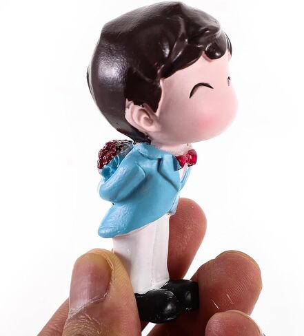 SEWACC 1 Pair Miniture Decoration Mini Doll Wedding Decoration Couple Cute Ornaments for Wedding Figurines Cake Topper Wedding Figures for Cake Baby Statuette Plug-in Puppet Lovers Desk in Kuwait