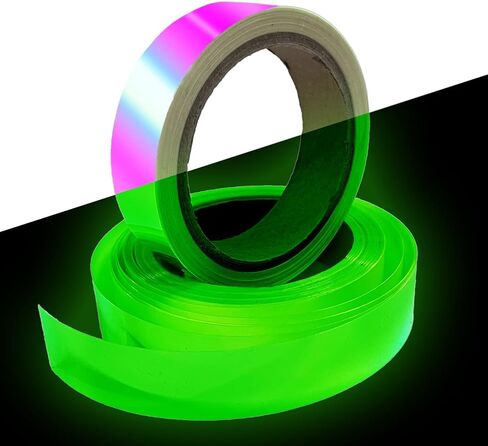 Glow in The Dark Tape - 33 FT X 0.5 Inch, Fluorescent, Waterproof, Luminous Reflective Tape for Stairs, Walls, Steps, Exit Signs, Theatres, Staged & Dark Areas in Saudi Arabia