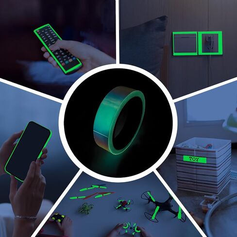 Glow in The Dark Tape - 33 FT X 0.5 Inch, Fluorescent, Waterproof, Luminous Reflective Tape for Stairs, Walls, Steps, Exit Signs, Theatres, Staged & Dark Areas in Saudi Arabia
