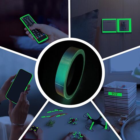 Glow in The Dark Tape - 33 FT X 0.5 Inch, Fluorescent, Waterproof, Luminous Reflective Tape for Stairs, Walls, Steps, Exit Signs, Theatres, Staged & Dark Areas in Saudi Arabia