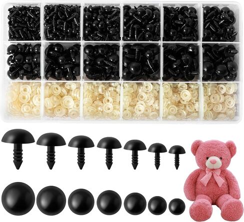 MAOQIAN 294PCS Safety Eyes for Amigurumi, 6-20mm, 8 Sizes Safety Eyes with Washers for Crocheting, DIY Crafts, Stuffed Animals in Kuwait