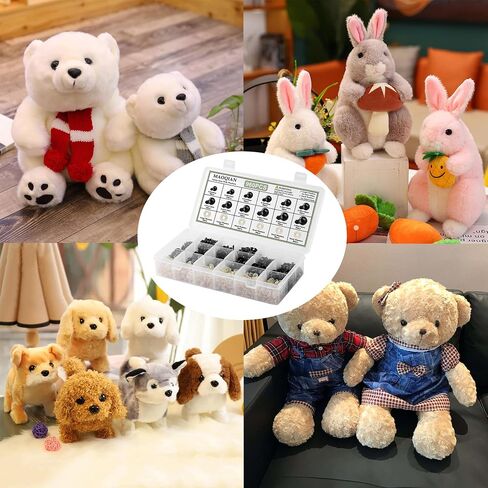 MAOQIAN 294PCS Safety Eyes for Amigurumi, 6-20mm, 8 Sizes Safety Eyes with Washers for Crocheting, DIY Crafts, Stuffed Animals in Kuwait