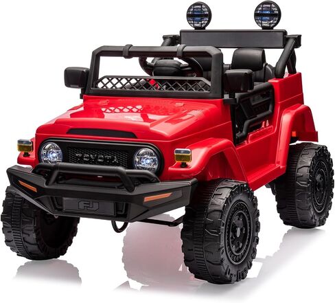 12V Ride on Car for Kids, Licensed Toyota Ride on Truck, Battery Powered Electric Kids Car with Remote Control, Music, LED Lights, Suspension System, Double Doors, Safety Belt,Green in Kuwait