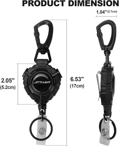حامل شارة مقطع قابل للسحب ، سلسلة مفاتيح قابلة للسحب بالخدمة الثقيلة مع 31.5 في الحبل الفولاذ السلس ، متين 360 درجة كرابر قابلة للسحب من أجل العمل ، وصيد الأسماك ، ومفتاح السيارة ، 9 أوقية in Kuwait