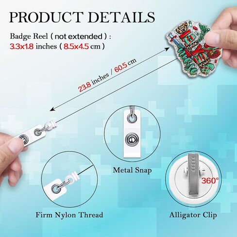 Funny Nurse Retractable Badge Reel, Don't Worry I Watched A YouTube Video Once Black Glitter Badge Reel with Alligator Clip, Funny ID Badge Holder Gift for RN LPN CNA Nurse Doctor Coworker in Saudi Arabia