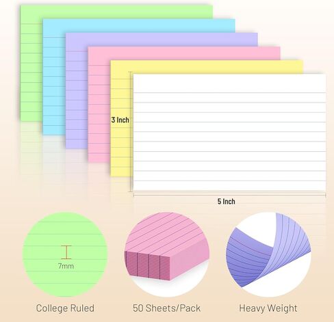 300 Count Index Cards 3 x 5 Inch Heavyweight Ruled Pink Index Cards, Flash Cards for School, College, Office and Home Organization, Durable Study To Do List Note Cards with Ruled Lines in Kuwait
