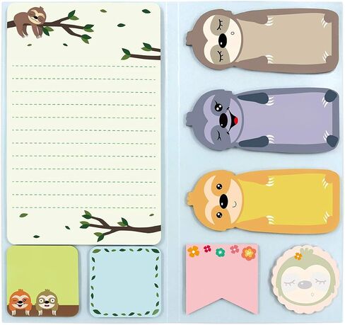 Sloth Gifts for Women Sloth Sticky Notes Set Sticky Notepads 240 Sheets Book Notes for Sloth Lovers Kids Office School Friends Teacher Gifts Lazy Day Small Gifts Holidays in Saudi Arabia