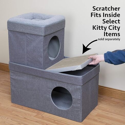 Kitty City Large Cat Bed, Stackable Cat Cube, Indoor Cat House/Cat Condo, Cat Scratcher in Kuwait