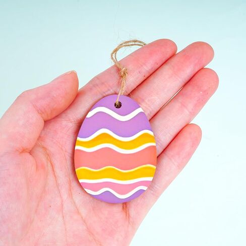 Yookat 50 Pieces Wooden Cutout Easter Egg Ornaments Egg Wood DIY Crafts Cutouts Unfinished Wood Slices for Painting Crafts and Easter Decorations in Kuwait