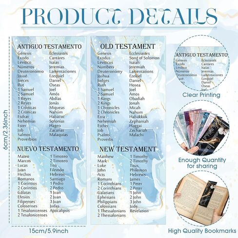 100 Pcs Easter Christian Bookmarks Bulk Bible Scripture Cards Religious Sunday School Gifts Inspirational Jesus Bookmarks for Women Church Welcome Gifts(Marble,Spanish) in Saudi Arabia