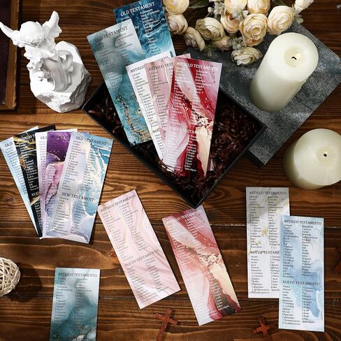 100 Pcs Easter Christian Bookmarks Bulk Bible Scripture Cards Religious Sunday School Gifts Inspirational Jesus Bookmarks for Women Church Welcome Gifts(Marble,Spanish) in Saudi Arabia