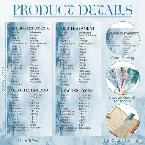 100 Pcs Easter Christian Bookmarks Bulk Bible Scripture Cards Religious Sunday School Gifts Inspirational Jesus Bookmarks for Women Church Welcome Gifts(Marble,Spanish) in Saudi Arabia