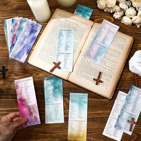 100 Pcs Easter Christian Bookmarks Bulk Bible Scripture Cards Religious Sunday School Gifts Inspirational Jesus Bookmarks for Women Church Welcome Gifts(Marble,Spanish) in Saudi Arabia