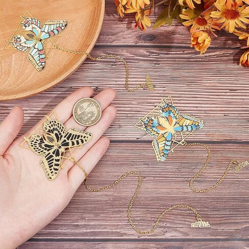 Sunnyclue 3pcs Metal Butterfly Longmarks Gold Butterfly Borkmark Boundmark Growtic الفريدة الفريدة من نوعها الفراشات النحاسية الذهبية مع سلسلة مرجعية للمعلم عيد ميلاد عيد الميلاد عيد الميلاد DIY هدايا in Saudi Arabia