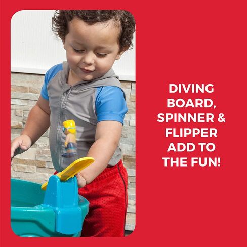 Step2 Spill & Splash Seaway Water Table, Kids Two-Tier Water and Sand Activity Sensory Playset, Comes with Umbrella, Summer Outdoor Toys, 11 Piece Toy Accessories, For Toddles 1.5+ Years Old in Kuwait