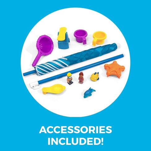 Step2 Spill & Splash Seaway Water Table, Kids Two-Tier Water and Sand Activity Sensory Playset, Comes with Umbrella, Summer Outdoor Toys, 11 Piece Toy Accessories, For Toddles 1.5+ Years Old in Kuwait