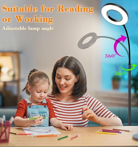 LED Floor Lamp,Tall Standing Floor Lamps for Living Room,Adjustable Gooseneck ReadingReading Light, no Remote Control Required, Minimalist Style for Bedroom Office in Saudi Arabia