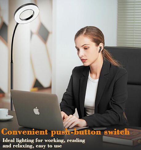 LED Floor Lamp,Tall Standing Floor Lamps for Living Room,Adjustable Gooseneck ReadingReading Light, no Remote Control Required, Minimalist Style for Bedroom Office in Saudi Arabia