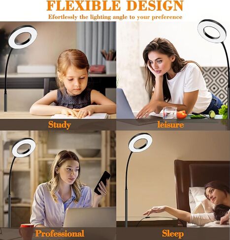LED Floor Lamp,Tall Standing Floor Lamps for Living Room,Adjustable Gooseneck ReadingReading Light, no Remote Control Required, Minimalist Style for Bedroom Office in Saudi Arabia