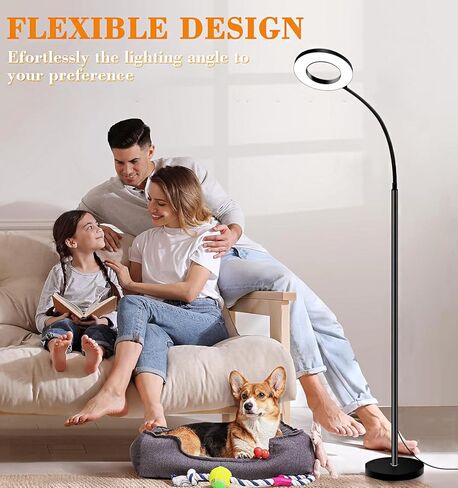 LED Floor Lamp,Tall Standing Floor Lamps for Living Room,Adjustable Gooseneck ReadingReading Light, no Remote Control Required, Minimalist Style for Bedroom Office in Saudi Arabia