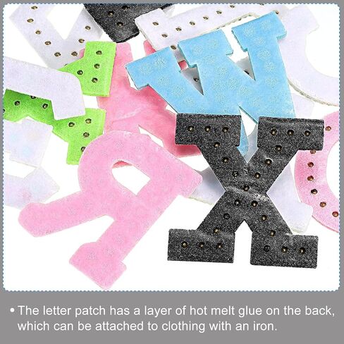 MECCANIXITY Iron on Decorative Letter B Black White Patch Glitter Alphabet Applique Rhinestone Pearl English Letter for DIY Clothes Repair Hats Bags Pack of 2 in Saudi Arabia