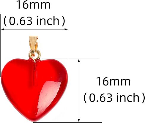 Xeahung 12 Pcs Heart Shaped Pendants Glass Crystal Glass Beads Charms for Jewelry Making Bracelets Earring Necklace Adults DIY Art Craft Projects Christmas Birthday Women Gifts in Kuwait
