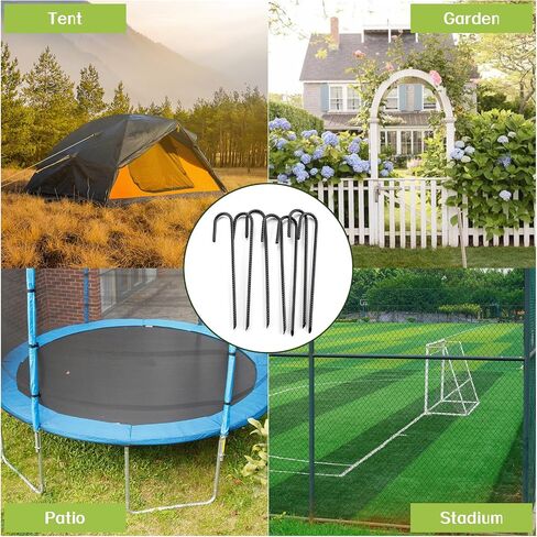 16 Inch Rebar Stakes Heavy Duty, 10 Pack J-Shaped Tent Stakes, Ground Anchor Stakes for Landscaping Plants Fabric Tube Fence, Black in Saudi Arabia